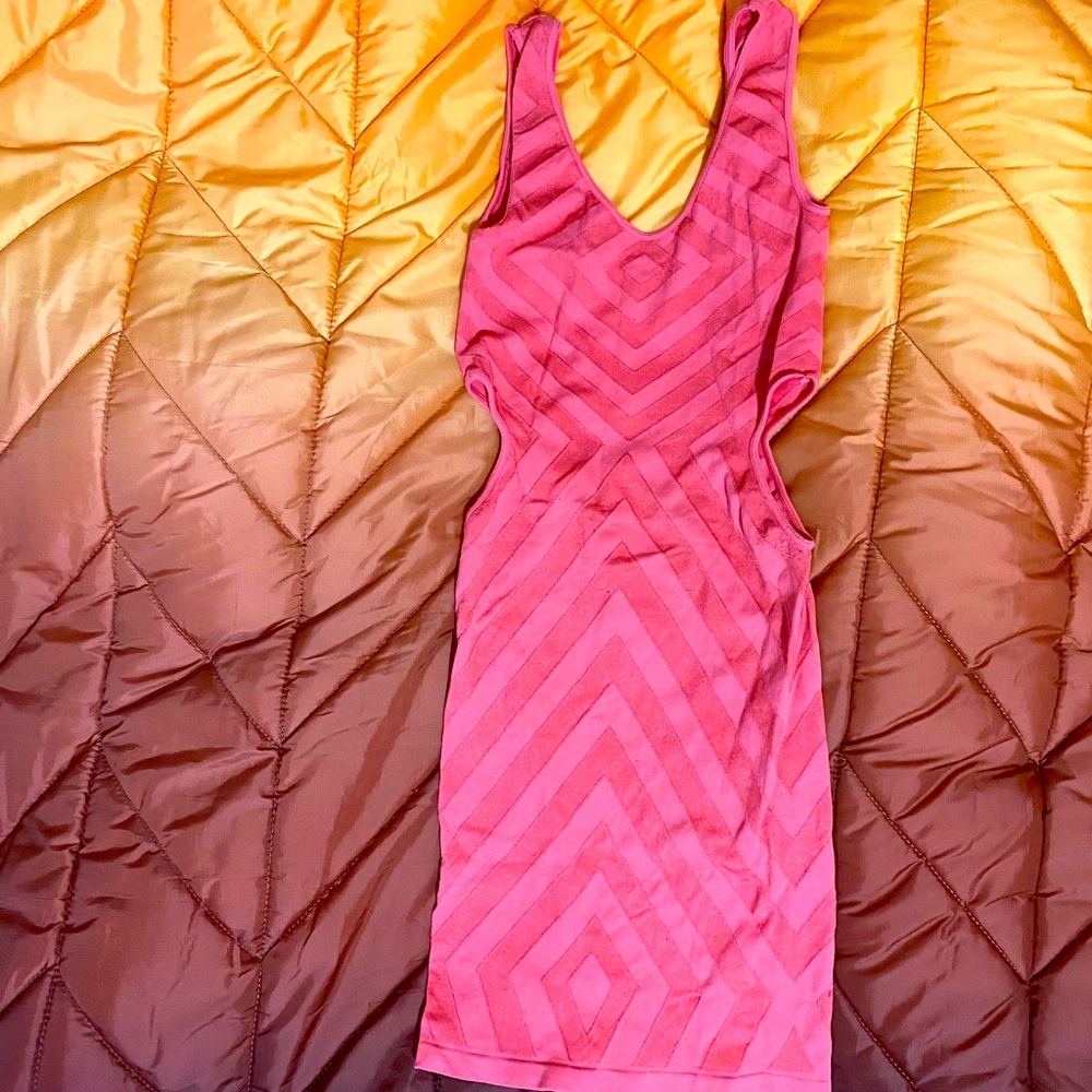 Bebe tribal bodycon cut out dress S